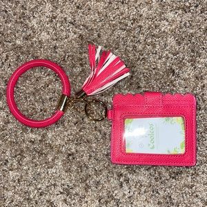 Brand new hot pink keychain wallet